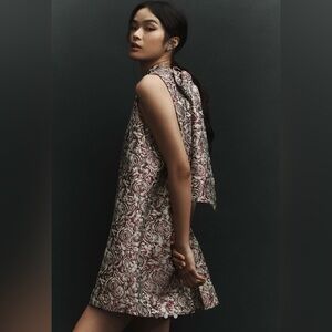 ☃️ Anthropologie Vintage Floral Jacquard Patterned Dress